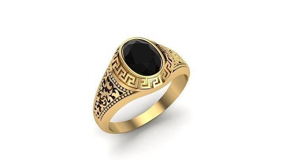 anel masculino pedra emasculino joalheria anel brilhante moda anel imprimível 3d print model - Mito3D
