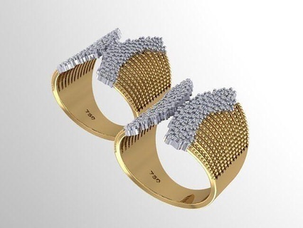 anel çatlamış taşlar 120 Ouro takı Prata mücevher yüzükler Diamantes yazdırılabilir Brinco Brilhante moda luxo modelo 750 18k 3d print model - Mito3D