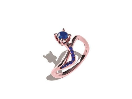 anello solitario oro rosa woman retro gioiello anelli diamanti lusso blillantezza glamour ring art 3d print model - Mito3D