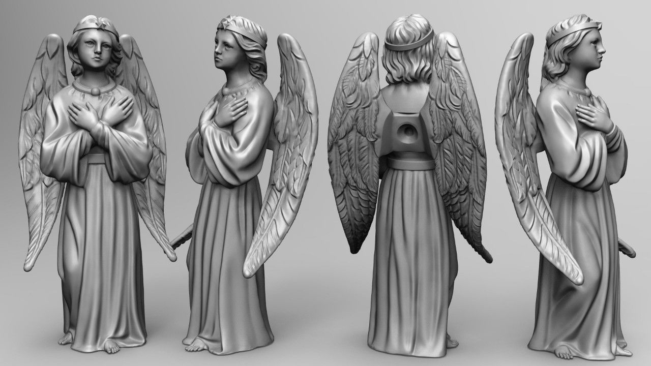 ángel estatuas arte escultura estatua religión figura mujer dios religiou objeto esculturas 3D print model - Mito3D