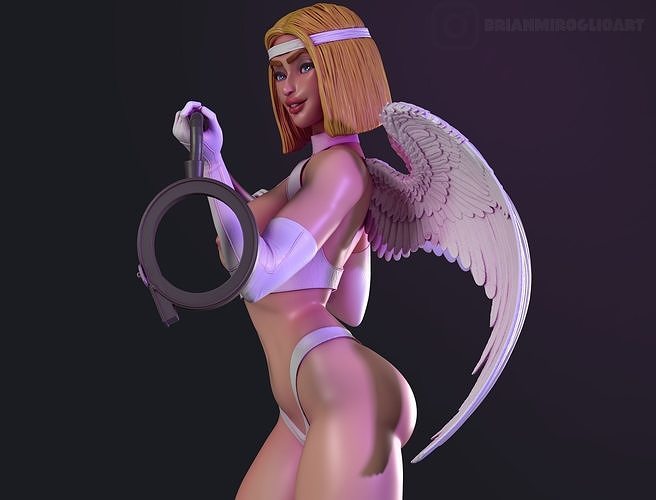 ange overwatch statue ailes personnage fantaisie femelle humain sculpture fille aile art sculptures 3D print model - Mito3D