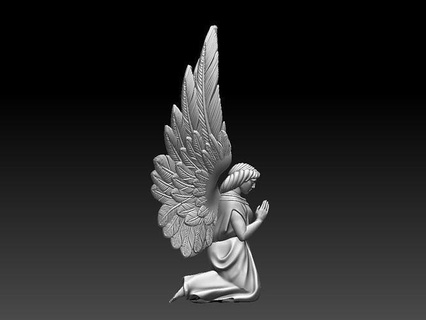 ange art sculpture cimetière statue femme sculptures femelle impression oiseau ailes aile prière 3d print model - Mito3D