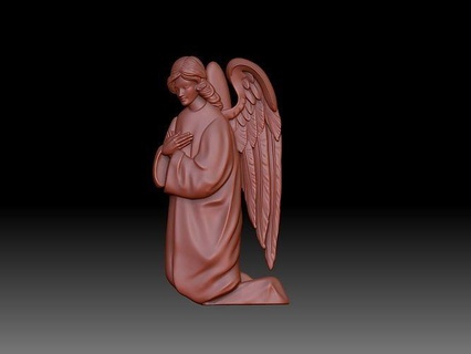 angel religion cnc religiou object catholic mourner relief bas praying art 3d print model - Mito3D