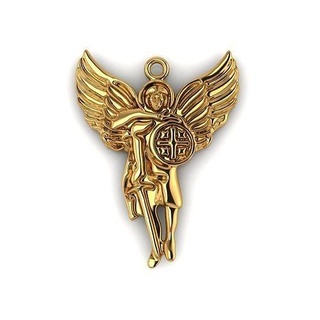 anjo anjo asas espada pingente ouro prata joalheria pingentes anjo asas 3d print model - Mito3D