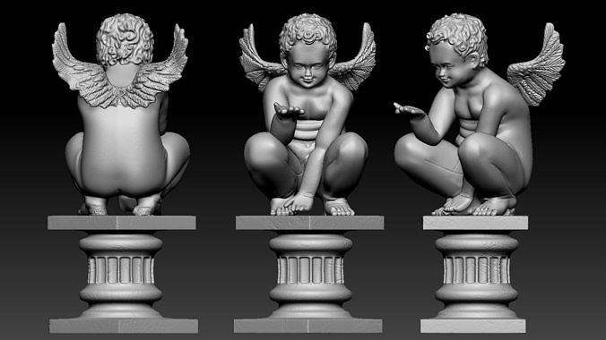 anjo cupido escultura impressão estátua arte esculturas 3D print model - Mito3D