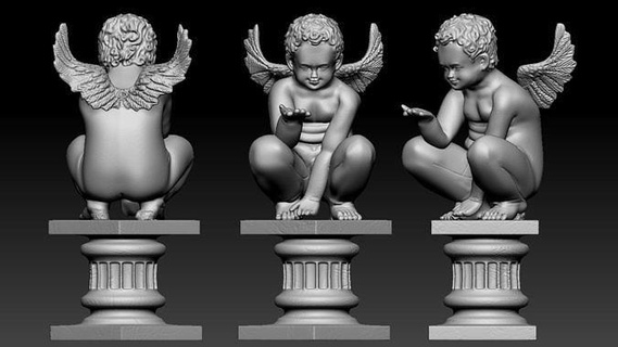 angelo Cupido scultura Stampa statua arte sculture 3d print model - Mito3D
