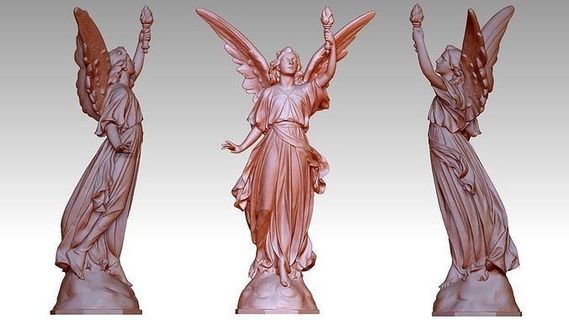 angel artifact figure ancient statue architectural models art 3d print model - Mito3D