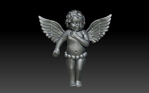 angel baby jewelry sculpture pendants printable art pendant gold statue child sculptures christmas love cupid pray silver 3d print model - Mito3D