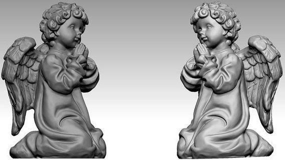 melek bebek 3d Yazdır model dua etmek kanat dindar heykel Sanat heykeller 3d print model - Mito3D