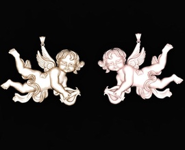 angel baby jewelry pendants luxury art gold sivel 18k modern silver design bright printable cupid pediment nature diamond ring decoration disjunct 3d print model - Mito3D