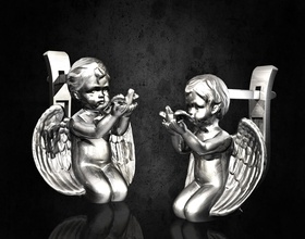 Engel Vogel Ohrringe Schmuck 3d bedruckbar ist stl Ohrring gold Silber Platin angel Mode Frauen 3d print model - Mito3D