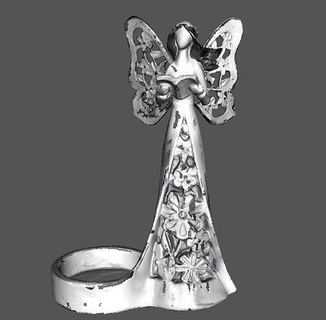anjo candel segurando livro arte escultura asas varreduras réplicas 3d print model - Mito3D
