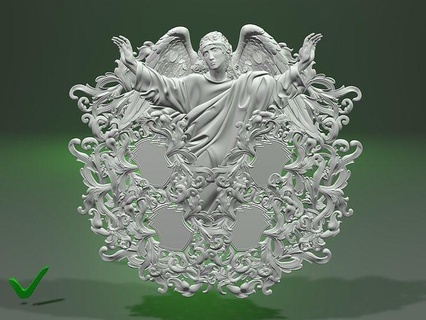 anjo cnc moagem 3d impressão cupido querubim querubins arte esculturas 3d print model - Mito3D
