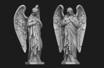 ángel of compasión estatua alas orando oración dios cementerio religión religioso joyería joya jesús cristiano católico clásico muerte cnc impresión arte esculturas 3d print model - Mito3D