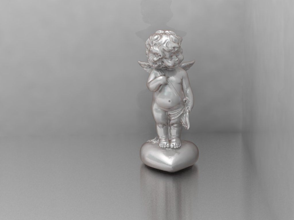 engel of amor 3 statuette skulptur kunst statue cherub valentinstag leidenschaft cherubim nackt christian figur bibel religiou objekt stechpalme symbol pfeil skulpturen 3D print model - Mito3D