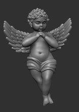 angelo Cupido pendente statua umano scultura San Valentino gioielleria sterlina argento acciaio oro arte stampabile bambino ciondoli 3d print model - Mito3D