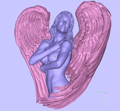 ángel hembra bas alivio 3d impresión modelo estatua niña fotorrealista personaje humano cuerpo anatomía hermoso mujer ortodoxo religión católico esculturas arcángel monedas insignias cnc arte 3d print model - Mito3D