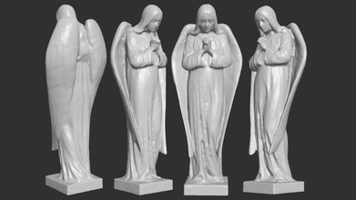 angel figurine - 3d printable sculpture statue miniature small christian religious angels praying 3dprint art sculptures 3d print model - Mito3D