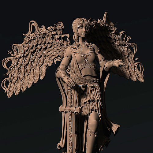 ángel figuritas impresión modelado representación escultura Arte colección martillo guerra fantasía pasatiempo zbrush juego lowpoly animal juguete personaje maya monstruo niña hembra juegos juguetes 3D print model - Mito3D