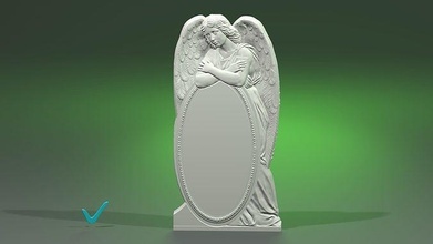 angel frame cnc monument 3d 3dprinter decor printable relief artcam angel art sculptures 3d print model - Mito3D