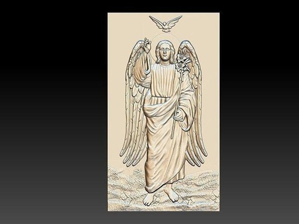 angelo gabriel arcangelo cnc sollievo 3d Stampa modello arte sculture Cupido stampabile statua 3d print model - Mito3D