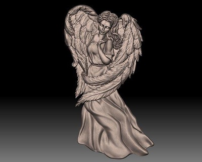angel girl bas-relief cnc router 3d printer bas relief sculpture statue art sculptures 3d print model - Mito3D