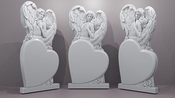 angel heart religion art god church statue christian sculpture sculptures grave cnc holy 3d print model - Mito3D