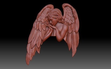 ange monument femme anges Mémorial ailes soulagement sculpture pleureuse statue cnc art 3d print model - Mito3D
