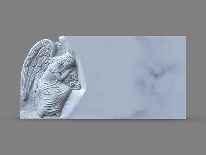 ange monument pierre tombale monuments tombe cimetière cnc Mémorial tombeau mausolée stl fichier artcam ailes plume mère art sculptures 3d print model - Mito3D