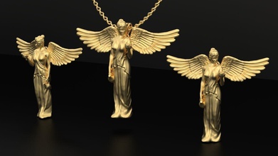 angel pendant earring jewelry gold earrings pendent printable print wedding necklace sterling fashion art statue sculpture jewel silver jewellery engagement beauty 3d print model - Mito3D