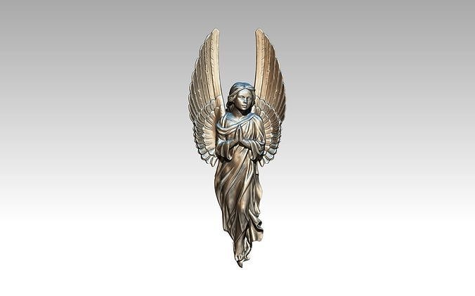anjo pingente estátua alívio mulher menina virgem religião fracasso asa voar fundida prata ouro jóias metálico jesu escultura arte jóia bíblia joalheria pingentes 3D print model - Mito3D