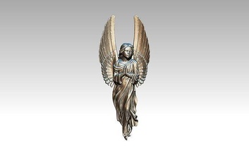 angel pendant statue relief woman girl virgin religion bust wing fly cast silver gold jewellery metallic jesu sculpture art jewel bible jewelry pendants 3d print model - Mito3D