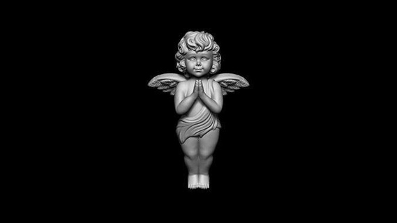 angelo pendente versione 1 collana oro argento cherubino Cupido bambino pregare ala platino carina santo stampabile gioielleria ciondoli 3d print model - Mito3D