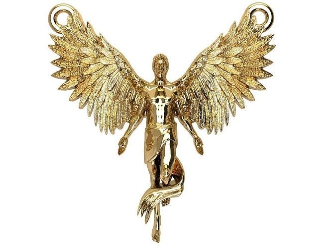 angelo pendente Ali stampato Angelo gioielleria ciondoli arcangelo Michael cattolico gabriel Gesù architettonico camminare miguel rafael santo guerreiro Raffaello 3D print model - Mito3D