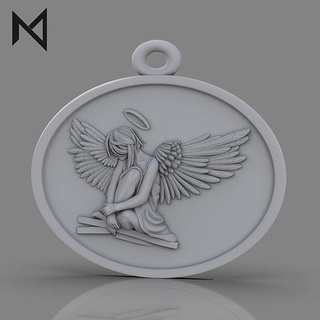 angel pendent 3d print pendant wing statue sculpture relief jwellery god religiou girl jewelry pendants 3d print model - Mito3D