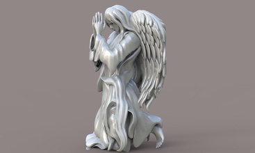 angel pray art angels religion woman beautiful wings wing statue sculpture statuette sculptures 3d print model - Mito3D