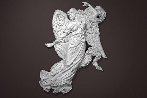 ange soulagement sculptures art femelle femme bas figure impression ailes belle statue imprimable cnc cimetière sculpture 3d print model - Mito3D