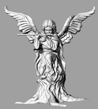 angel sculpt 3dprintangel flute angelsittingstump easter challenge art sculptures 3d print model - Mito3D