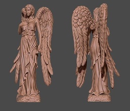 ange sculpture église 3d 3dprint printready art décor sculptures 3d print model - Mito3D