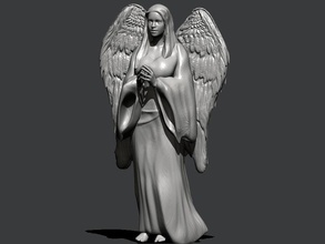 angel sculpture statue wings winged symbolic statuette decoration monument woman angels religion architectural details house decor 3d print model - Mito3D