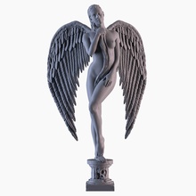 angel statue marble figure sculpture stone art cupid deco figurine woman passion printable miniature gold silver resin shape fantasy sculptures 3d print model - Mito3D