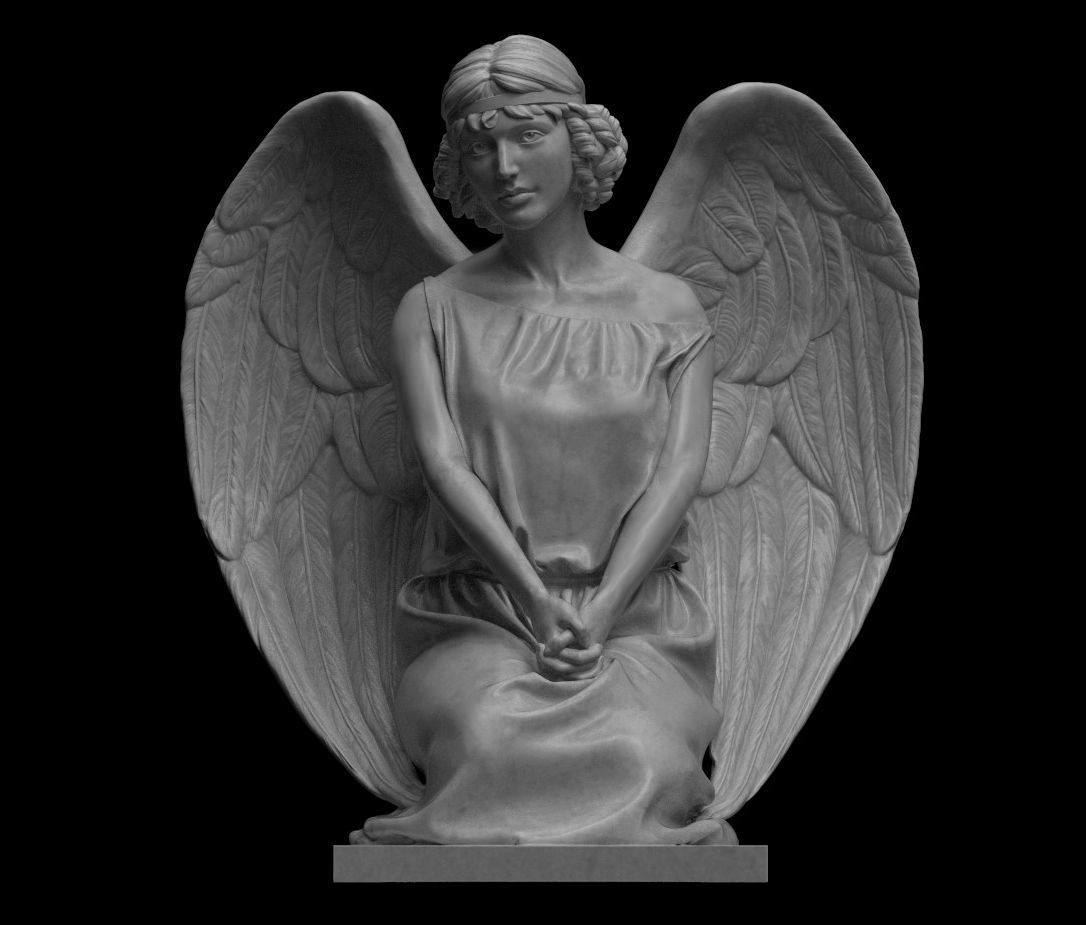 ángel estatua alas escultura volador mujer cementerio arte esculturas 3D print model - Mito3D