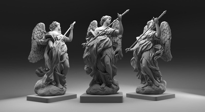 angelo statua scultura 3d modello risorsa puntello modellazione stampa stampa 3dprinting angelico scolpire zbrush organico arte sculture 3d print model - Mito3D