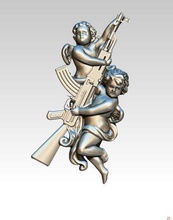 angelo arma ak47 automatico kalashnikova assalto fucile gioiello pistola pendente gioielleria uomo soldato ala stampabile cnc relife scultura figura kalashnikov ciondoli 3d print model - Mito3D
