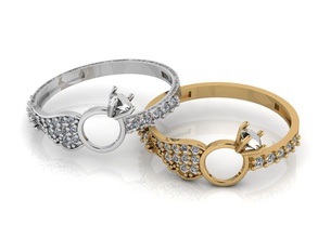 angel wing gold Silber ring-3d-Druck-Modell Schmuck ring 3dprint gem Mode Juwel Luxus gold-ring bedruckbar ist scheint Hochzeit Platin - Zubehör finger weiß kostbar Armband grandbazaar Ringe 3d print model - Mito3D