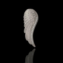 ange aile pendentif diamants 3dm stl 3d impression modèle brillant conception diamant mode beauté or bijou bijoux mariage platine imprimable argent style gardien gemmes pendentifs 3d print model - Mito3D