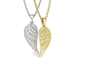 angel wing printable necklace pendant 3dmodel 23mm height wings fashion necklaces jewelry usa canada europe italy france uk united pendants cad 3d print model - Mito3D