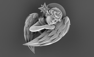 angel wings art feathers boy child cupid kid bird sculptures 3d print model - Mito3D
