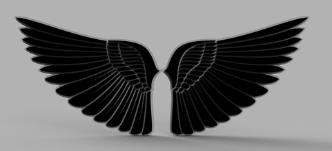 engel flügel abstrakt schmetterling fliege kunst zeichen logos laser schneiden tätowierung scannt repliken figur cnc 3d print model - Mito3D