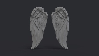 angel wings 3dprint cnc angelwings human creature cupid statue fly valentine printing art jewelery stl pendant sculptures 3d print model - Mito3D